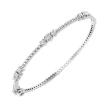 Clover Diamant-Kettenarmband mit Lünetten- und Pavé-Fassung aus Naturdiamanten in Platin