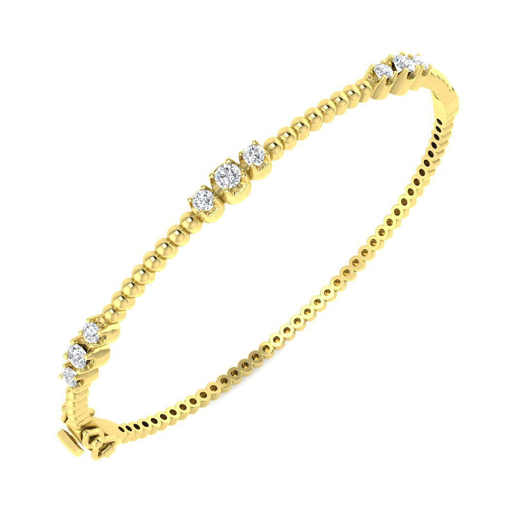 Clover Diamant-Kettenarmband mit Lünetten- und Pavé-Fassung aus Naturdiamanten in Platin