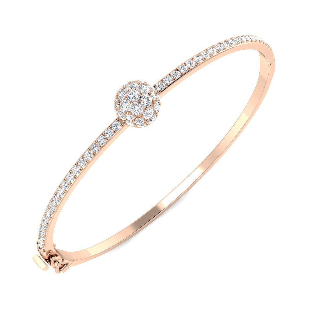 Bracelet de tennis de luxe en or et platine, serti de diamants ronds.
