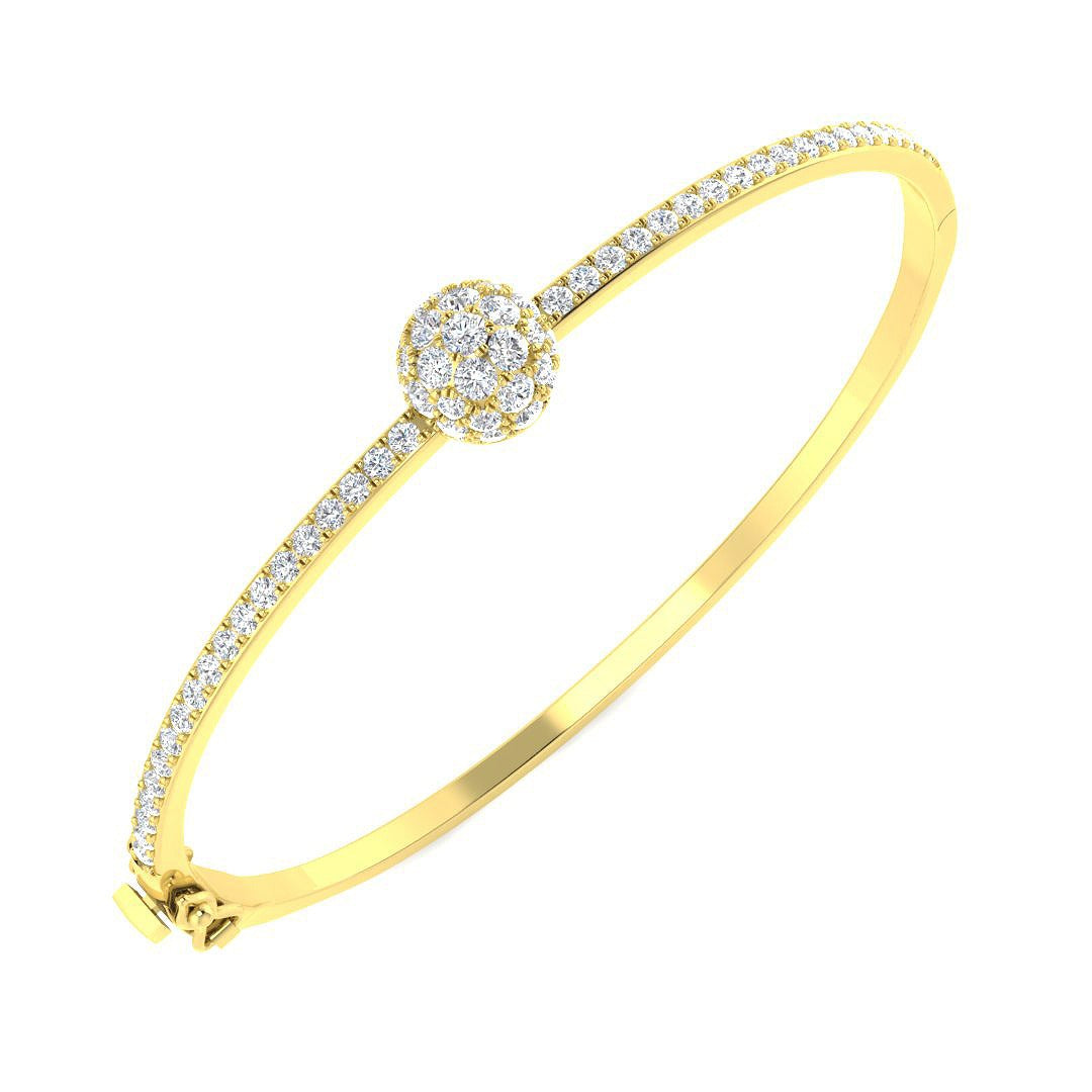 Bracelet de tennis de luxe en or et platine, serti de diamants ronds.