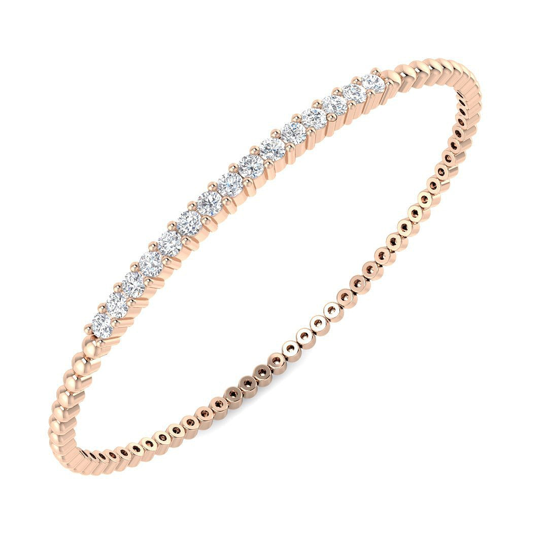 Clover Diamant-Kettenarmband mit Lünetten- und Pavé-Fassung aus Naturdiamanten in Platin