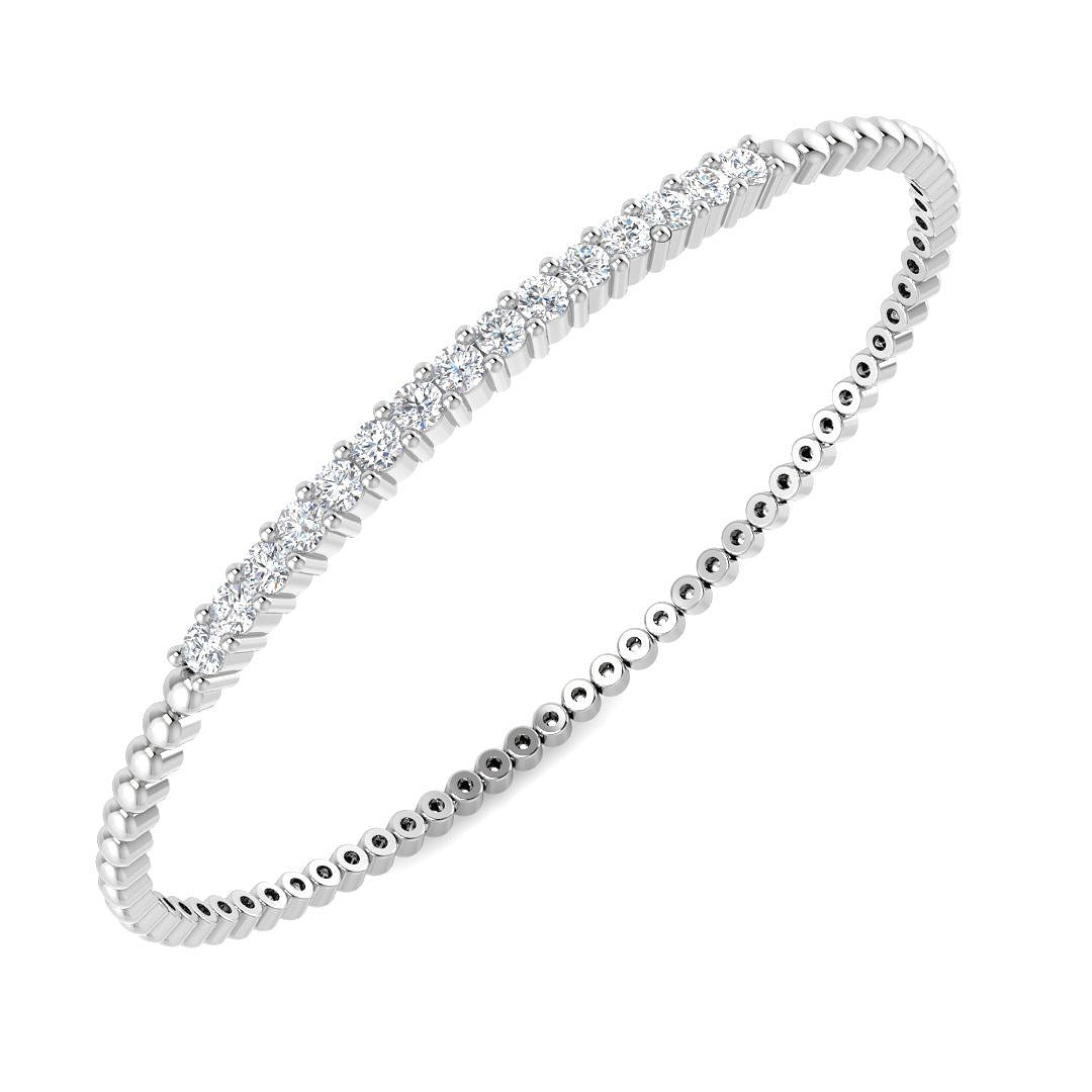 Clover Diamant-Kettenarmband mit Lünetten- und Pavé-Fassung aus Naturdiamanten in Platin