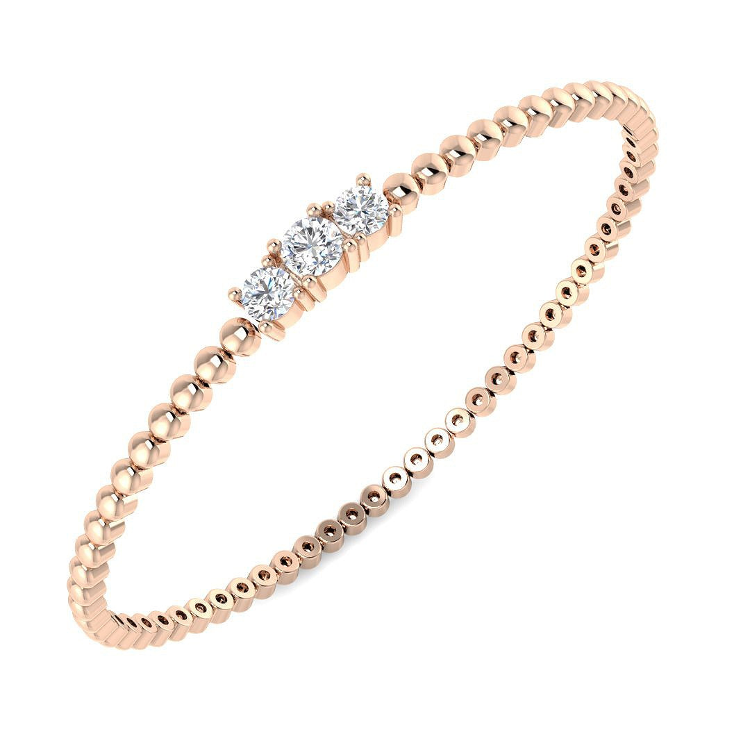 Clover Diamant-Kettenarmband mit Lünetten- und Pavé-Fassung aus Naturdiamanten in Platin