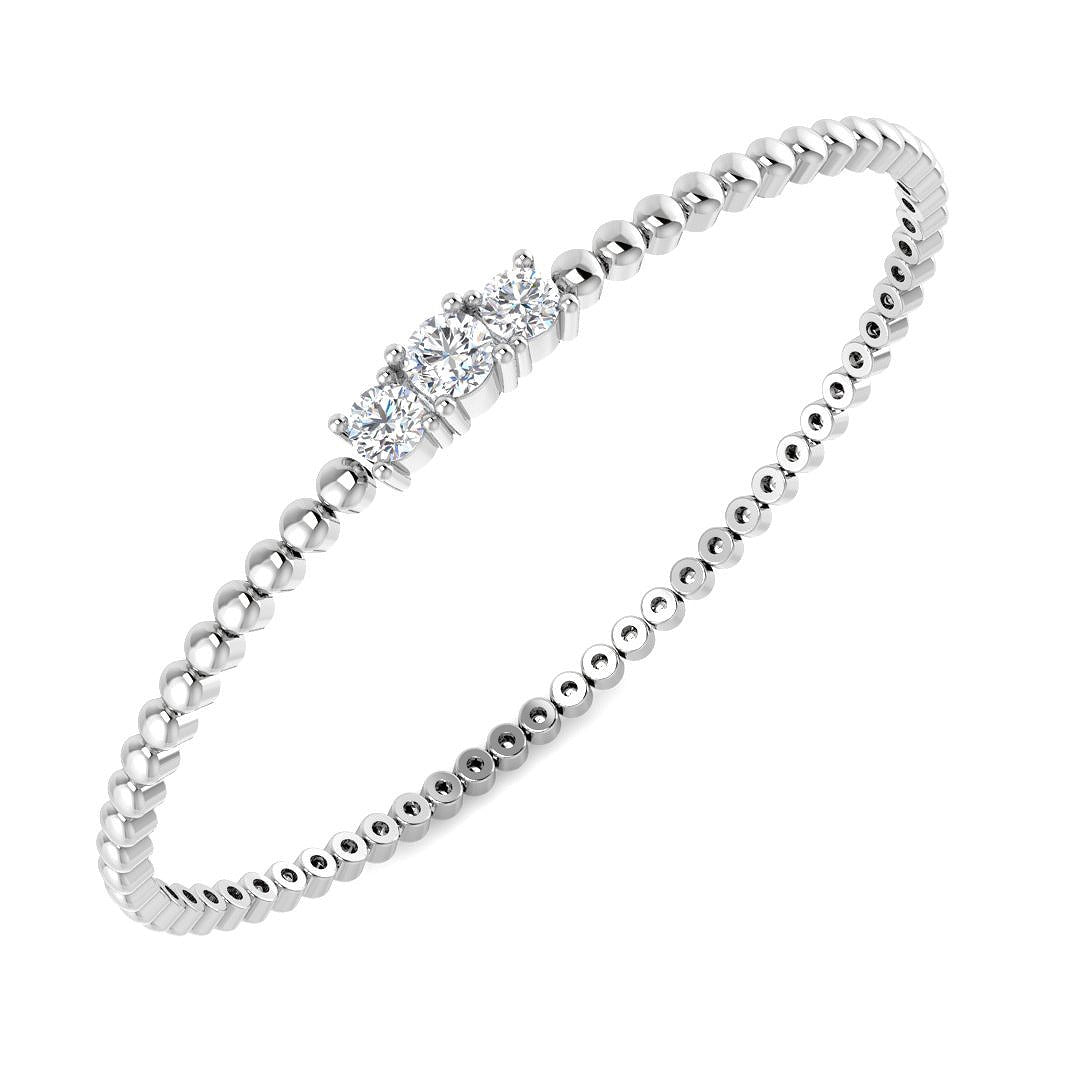 Clover Diamant-Kettenarmband mit Lünetten- und Pavé-Fassung aus Naturdiamanten in Platin