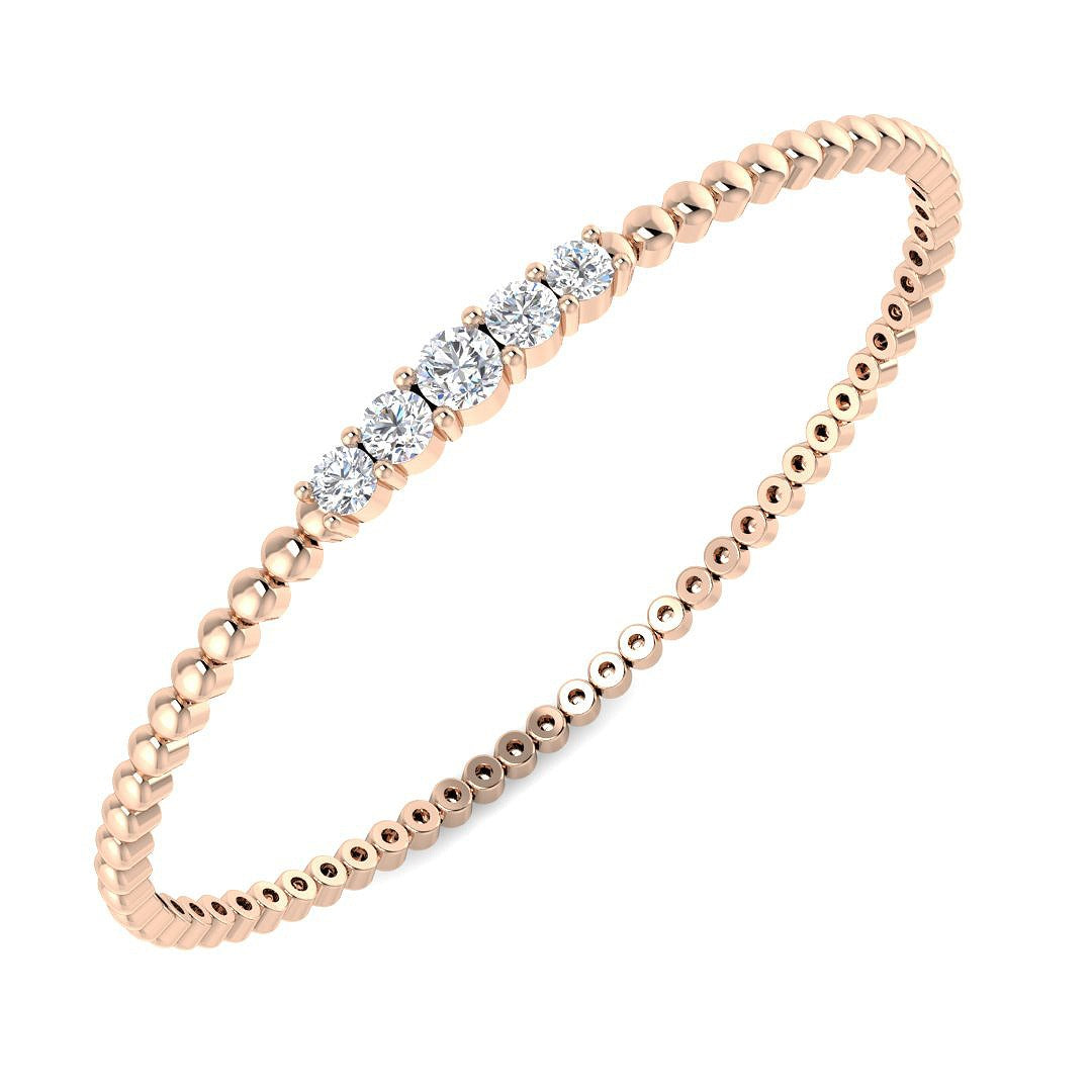 Clover Diamant-Kettenarmband mit Lünetten- und Pavé-Fassung aus Naturdiamanten in Platin