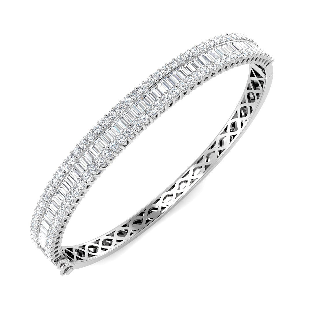 Clover Diamant-Kettenarmband mit Lünetten- und Pavé-Fassung aus Naturdiamanten in Platin