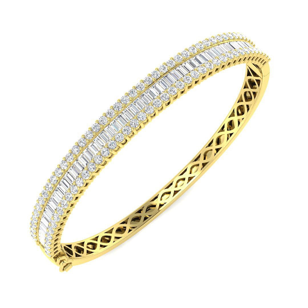 Clover Diamant-Kettenarmband mit Lünetten- und Pavé-Fassung aus Naturdiamanten in Platin