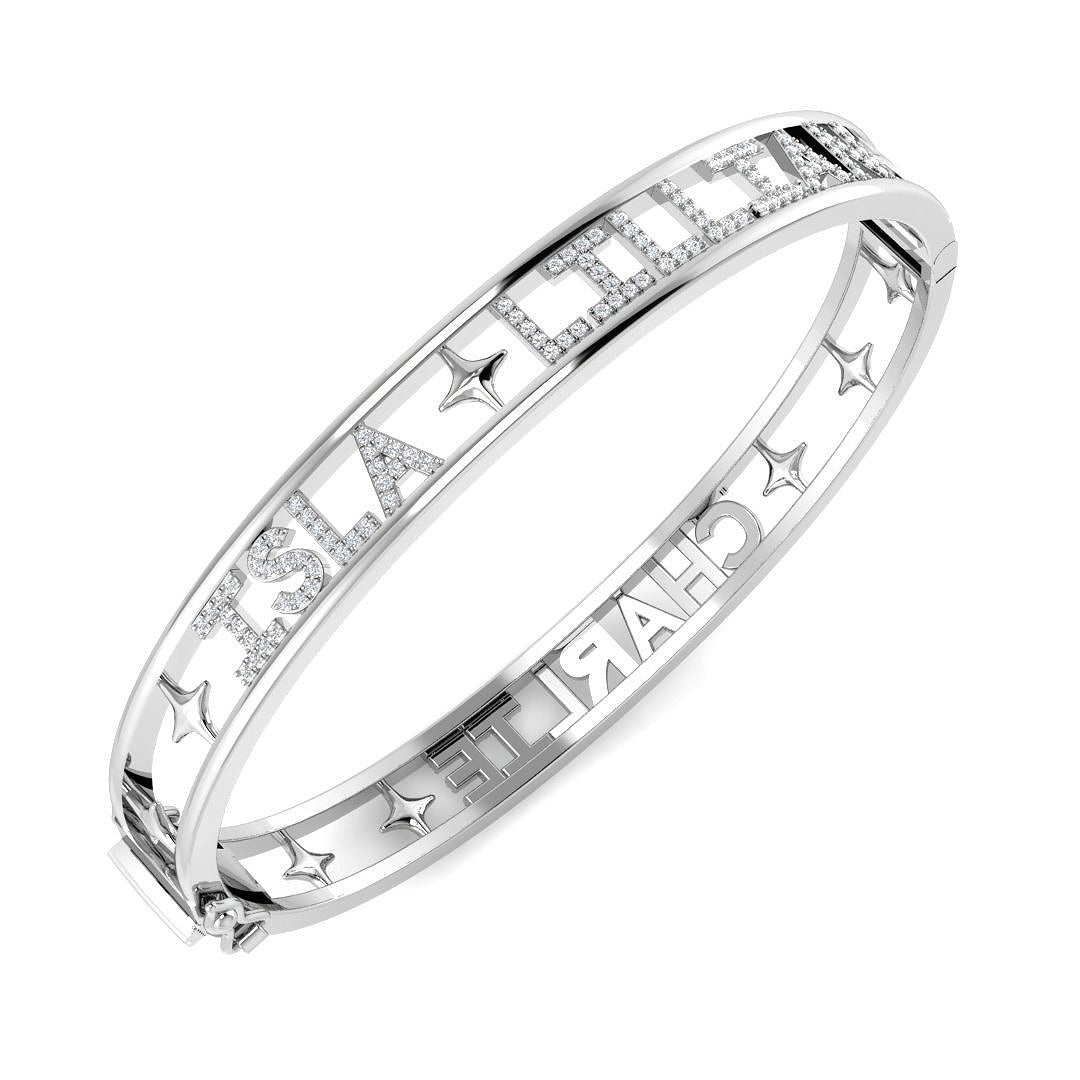 Bracelet de tennis de luxe en or et platine, serti de diamants ronds.