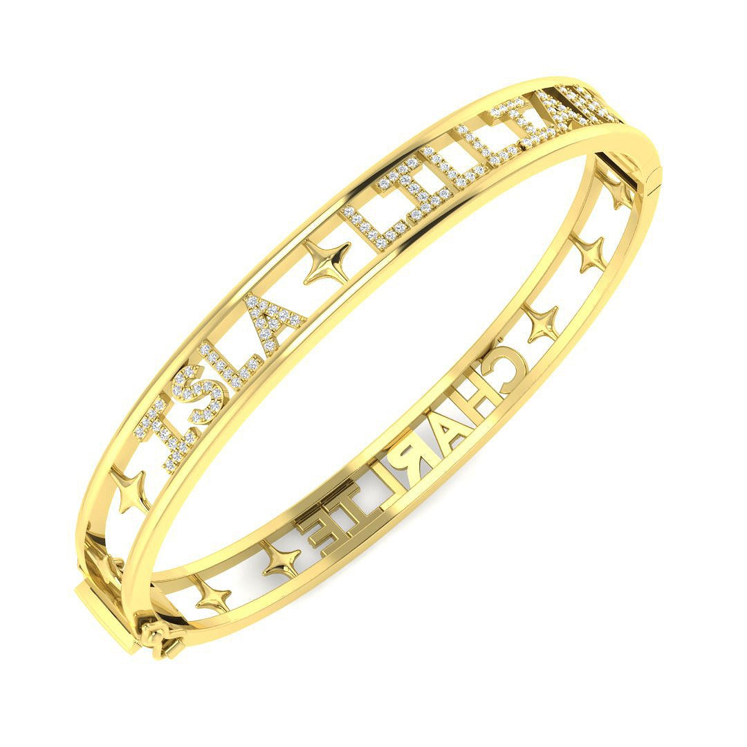 Bracelet de tennis de luxe en or et platine, serti de diamants ronds.