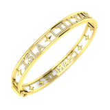 Bracelet de tennis de luxe en or et platine, serti de diamants ronds.