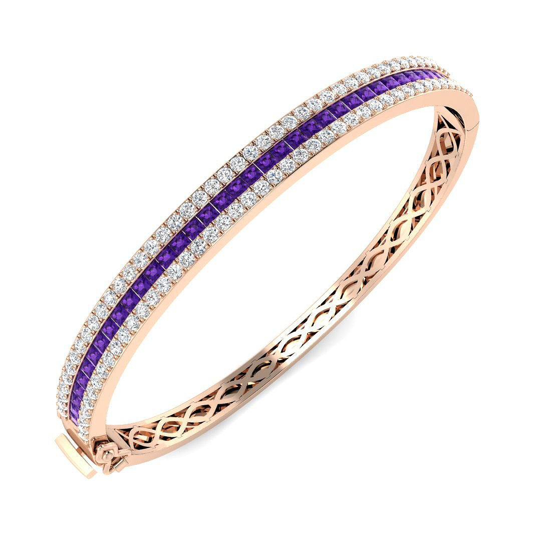 Clover Diamant-Kettenarmband mit Lünetten- und Pavé-Fassung aus Naturdiamanten in Platin