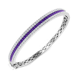 Clover Diamant-Kettenarmband mit Lünetten- und Pavé-Fassung aus Naturdiamanten in Platin