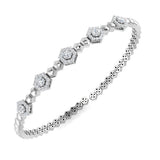 Bracelet de tennis de luxe en or et platine, serti de diamants ronds.