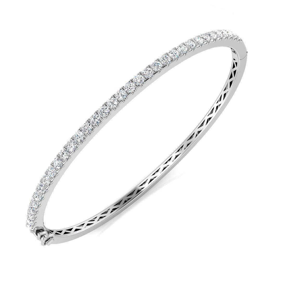 Clover Diamant-Kettenarmband mit Lünetten- und Pavé-Fassung aus Naturdiamanten in Platin