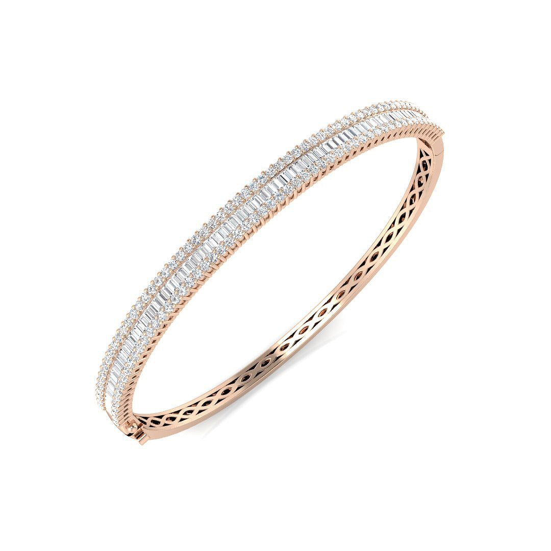 Clover Diamant-Kettenarmband mit Lünetten- und Pavé-Fassung aus Naturdiamanten in Platin
