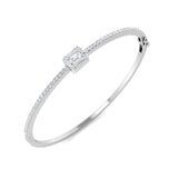 Lab Grown Diamond Bangle, White Gold Diamond Bangle, Baguette Diamond Bangle, Round Diamond Bangle