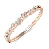 Clover Diamant-Kettenarmband mit Lünetten- und Pavé-Fassung aus Naturdiamanten in Platin