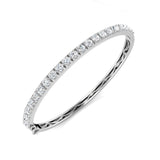 Lab Grown Diamond Bangle, White Gold Diamond Bangle, Half Eternity Diamond Bangle