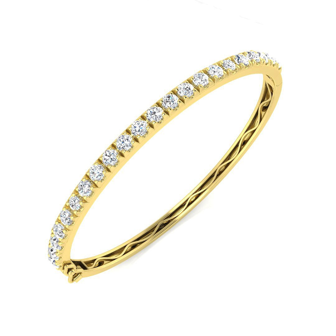 Lock Bangle, Modern Diamond Bangle, Ethical Diamond Jewelry