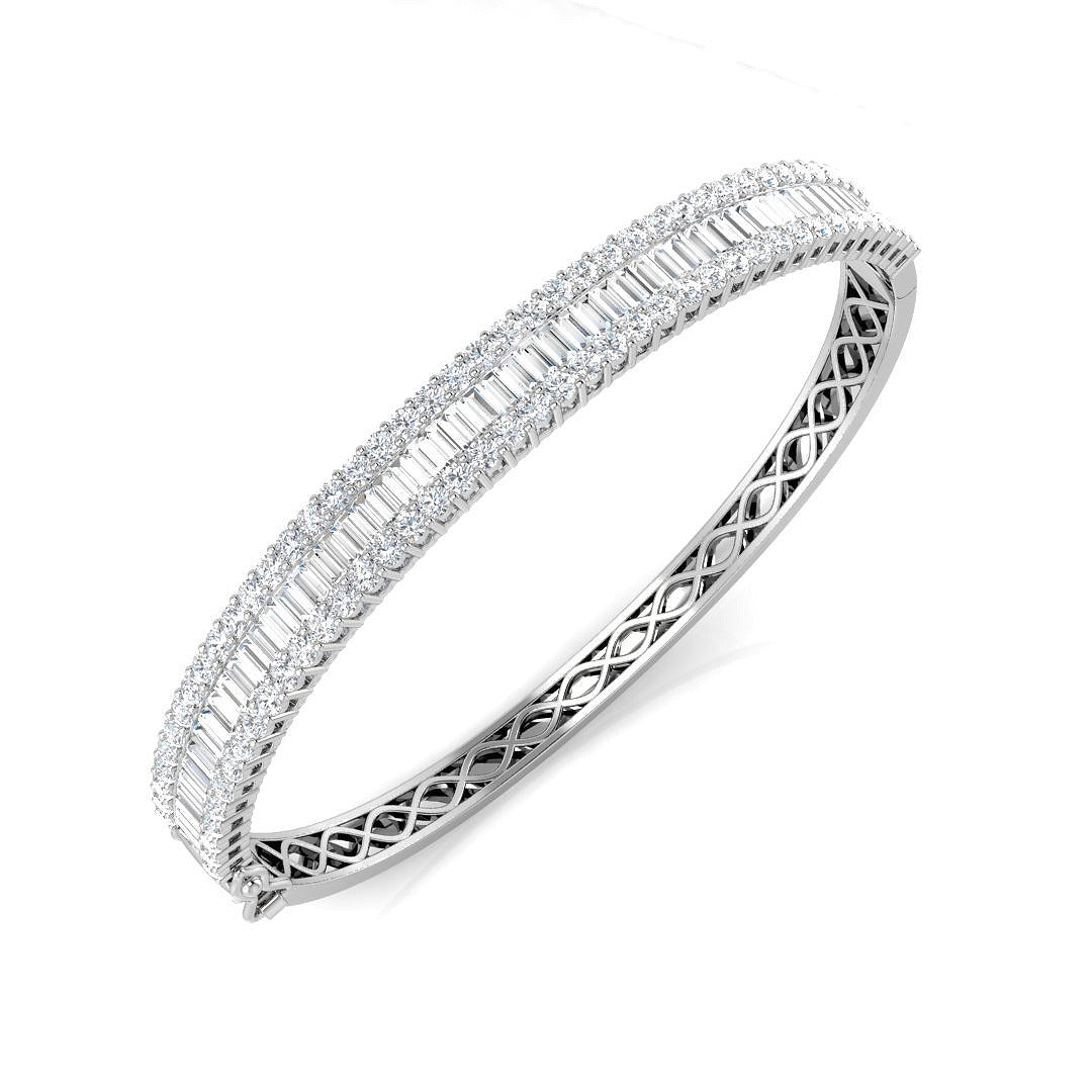 Clover Diamant-Kettenarmband mit Lünetten- und Pavé-Fassung aus Naturdiamanten in Platin
