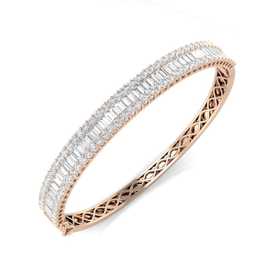 Clover Diamant-Kettenarmband mit Lünetten- und Pavé-Fassung aus Naturdiamanten in Platin