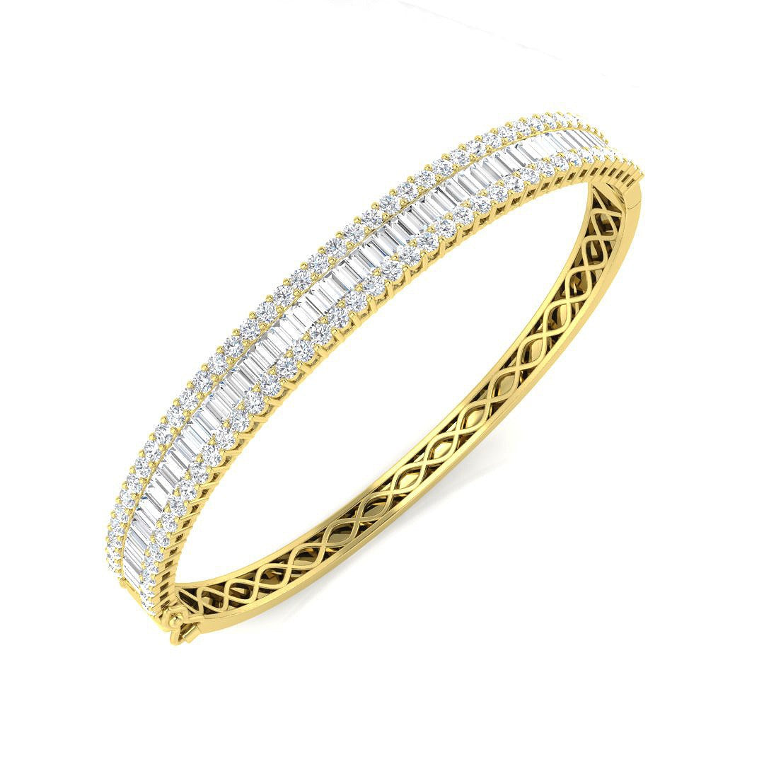 Clover Diamant-Kettenarmband mit Lünetten- und Pavé-Fassung aus Naturdiamanten in Platin