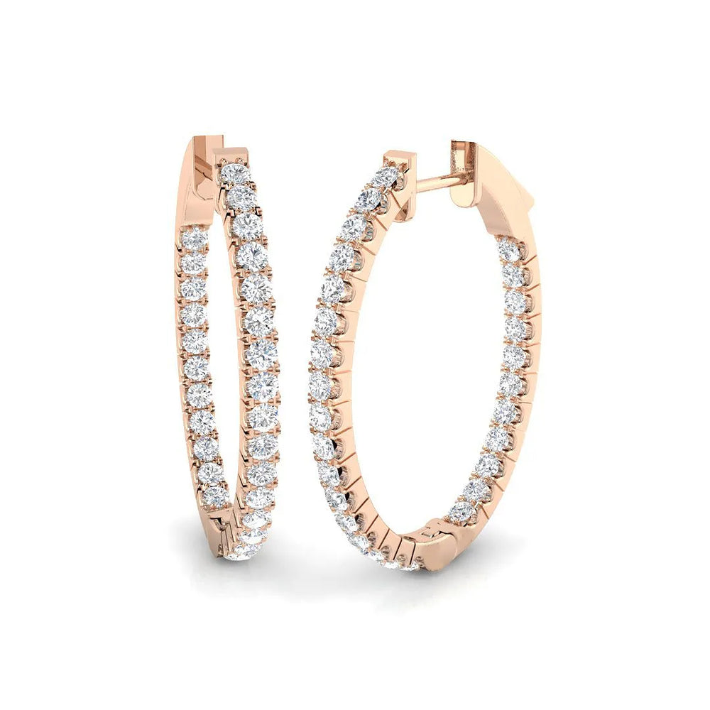 Hoop Earrings - 1.5 Carat Premium Pavé Setting