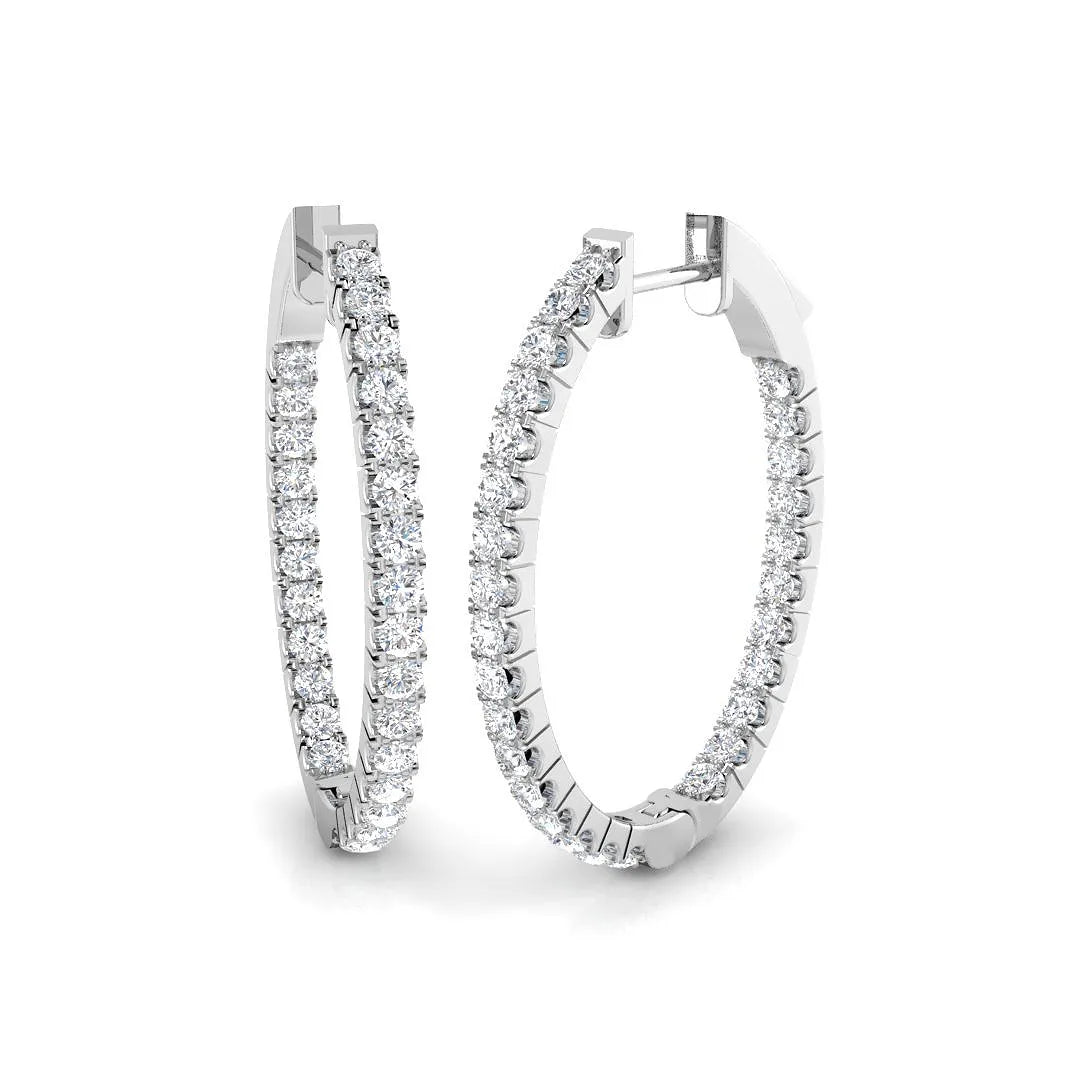 Hoop Earrings - 1.5 Carat Premium Pavé Setting