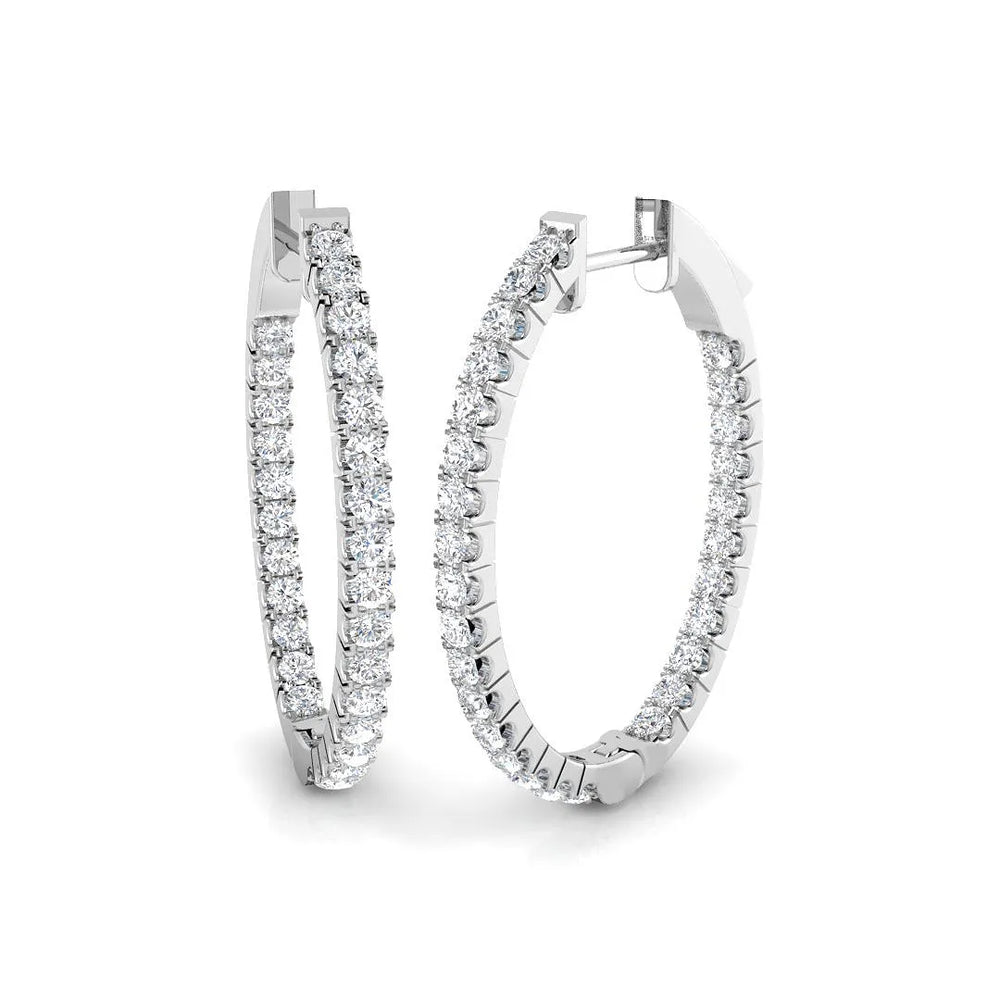 Hoop Earrings - 1.5 Carat Premium Pavé Setting