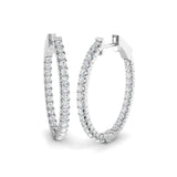 Hoop Earrings - 1.5 Carat Premium Pavé Setting