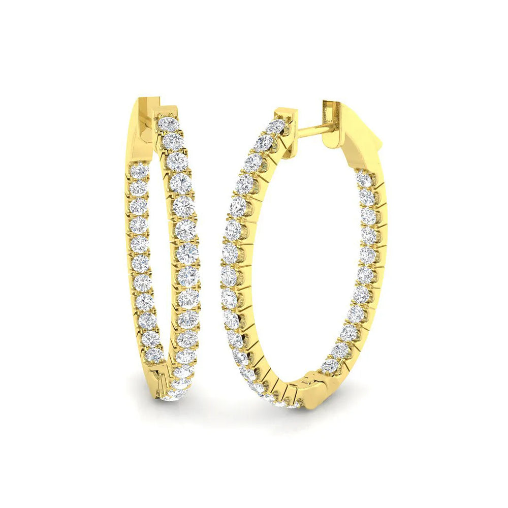 Hoop Earrings - 1.5 Carat Premium Pavé Setting