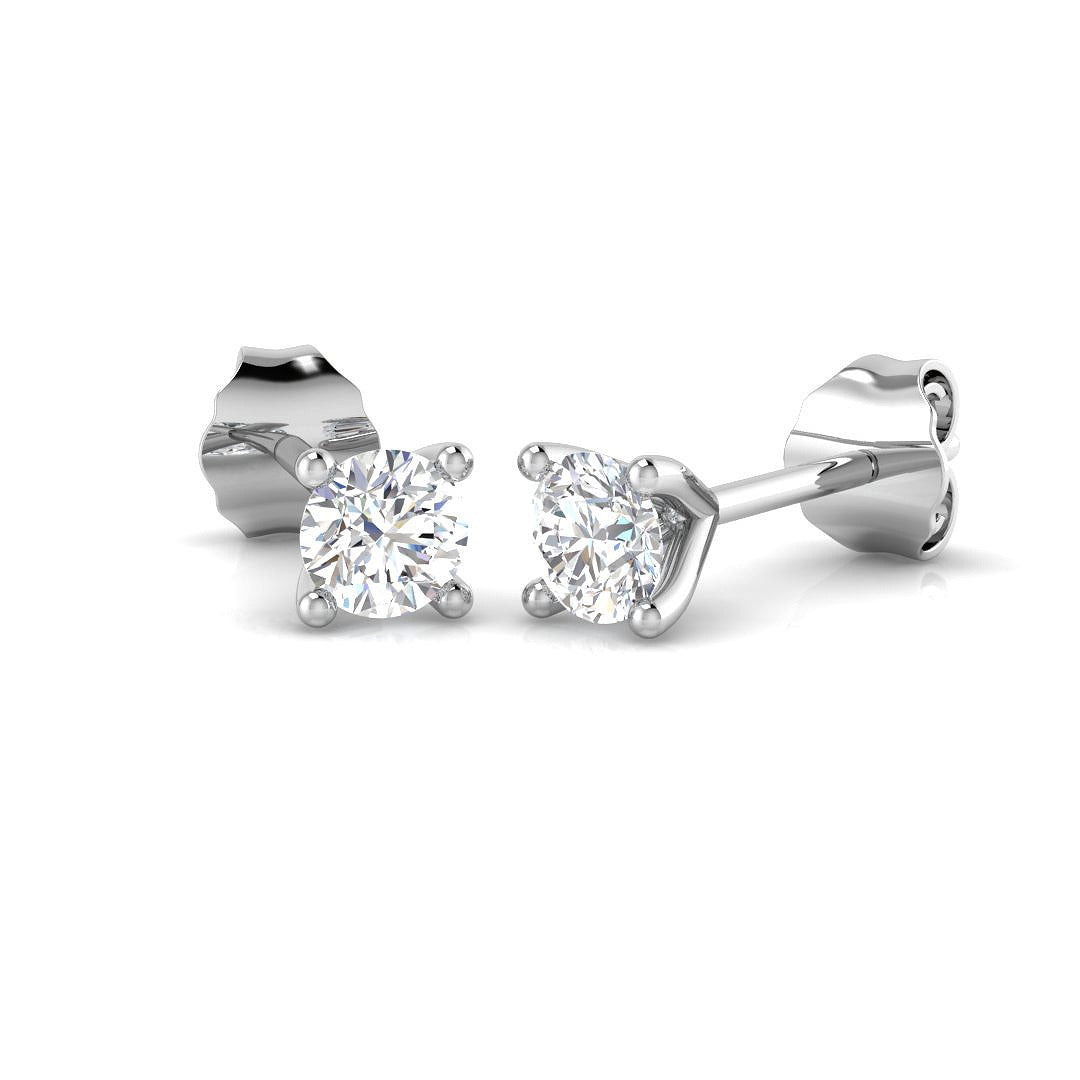 9ct White Gold 0.39ct Lab Grown Diamond Solitaire Earrings