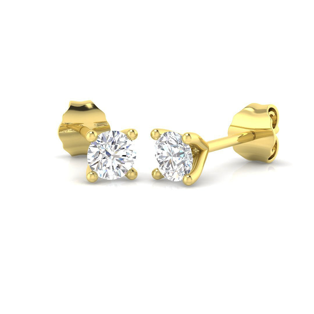 9ct Yellow Gold 0.39ct Lab Grown Diamond Solitaire Earrings
