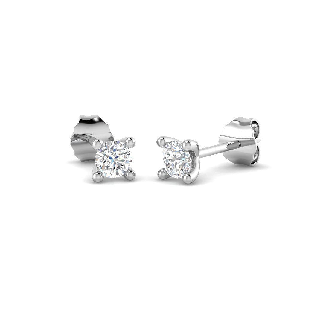 0.32ct Lab Diamond Round Cut Stud Earrings in 9K White Gold
