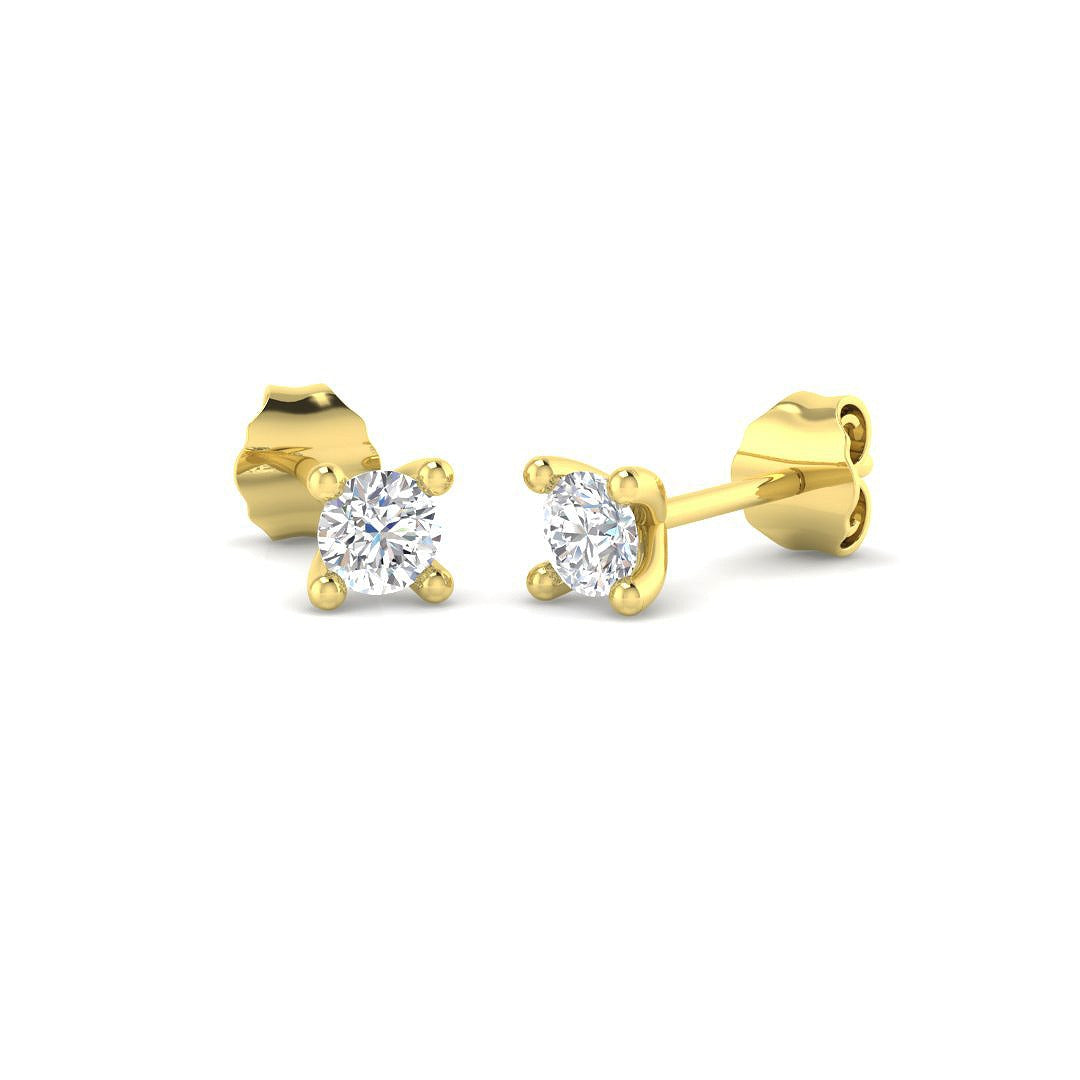 0.32ct Lab Diamond Round Cut Stud Earrings in 9K Yellow Gold