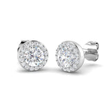 9ct White Gold 1.21ct Lab Grown Diamond Halo Earrings
