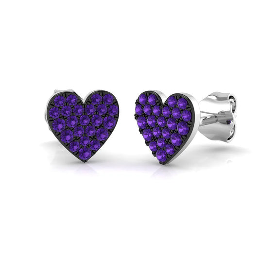 0.25ct Natural Colored Diamond Heart Shape Cluster Earrings in Hallmarked Gold – UK Crafted
