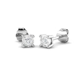 Stud Earrings with Round Cut Diamond Solitaire | Gold
