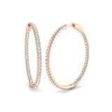 2.25 Carat Natural/Lab-Grown Round Cut Diamond Hoop Earring in Gold - UK Made