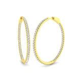 2.25 Carat Natural/Lab-Grown Round Cut Diamond Hoop Earring in Gold - UK Made