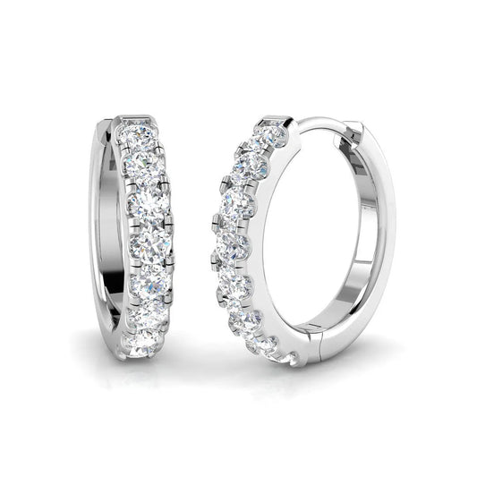 Natural & Lab-Grown Diamond Hoop Earrings | Micro Pavé & Prong Setting | 9K/18K Gold