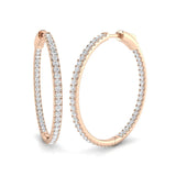 1.50 Carat Natural/Lab-Grown Round Cut Diamond Hoop Earring in Gold - UK Made