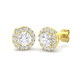 9ct Yellow Gold 1.38ct Lab Grown Diamond Halo Earrings