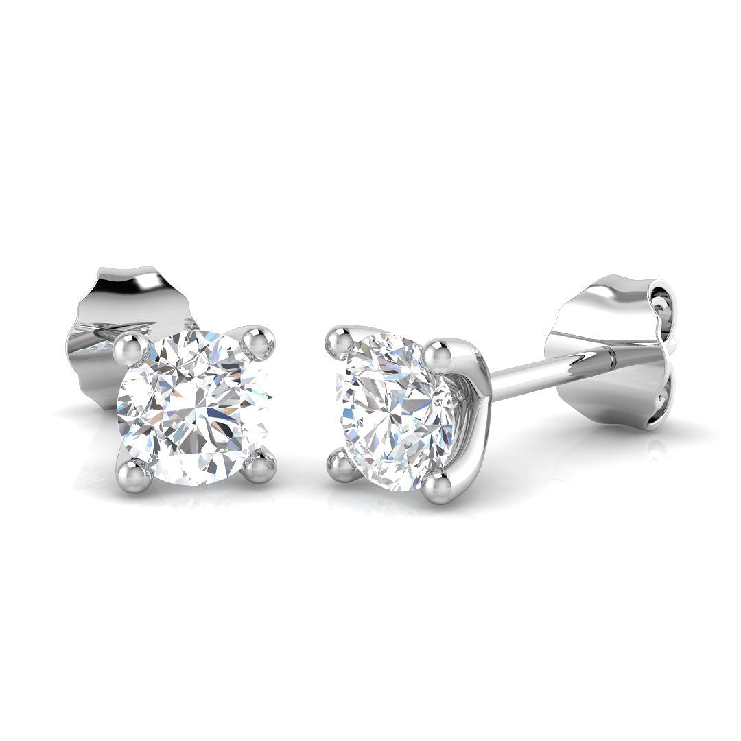 18k White Gold 0.64ct Natural Diamond Solitaire Earrings