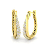 1.00 Carat Natural & Lab-Grown Round Cut Diamond Hoop Earrings | Pavé Setting