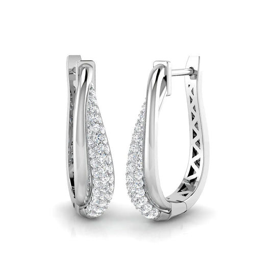 0.75 Carat Natural/Lab-Grown Round Diamond Hoop Earring in Gold - UK Hallmarked