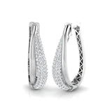 3.00 Ct Natural & Lab-Grown Round Cut Diamond Hoop Earrings | Pavé Setting | 9K/18K Gold, Platinum