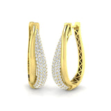 3.00 Ct Natural & Lab-Grown Round Cut Diamond Hoop Earrings | Pavé Setting | 9K/18K Gold, Platinum
