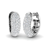 Boucles d'oreilles créoles en or serties de diamants ronds naturels ou de synthèse - Fabrication britannique