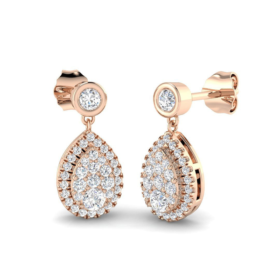 "Corey Gold Diamond Drop & Trilogy Earrings - Exquisite Luxury Jewel"